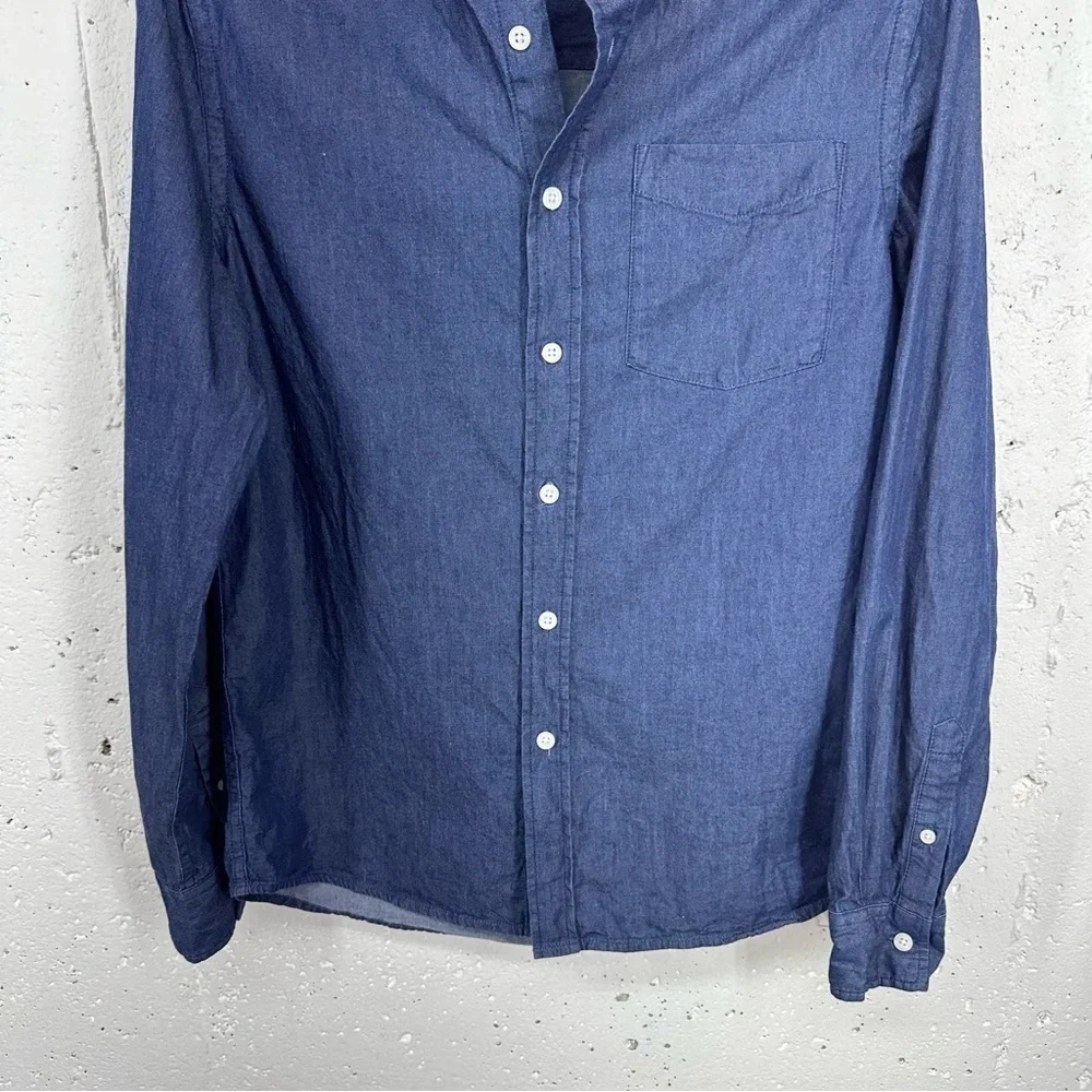 Saturdays NYC Mens XS Indigo Button-Down Collar Cotton Chambray Shirt
